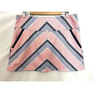 Adidas Size Large ClimaCool Athletic Skort Skirt Shorts Chevron Striped Golf g